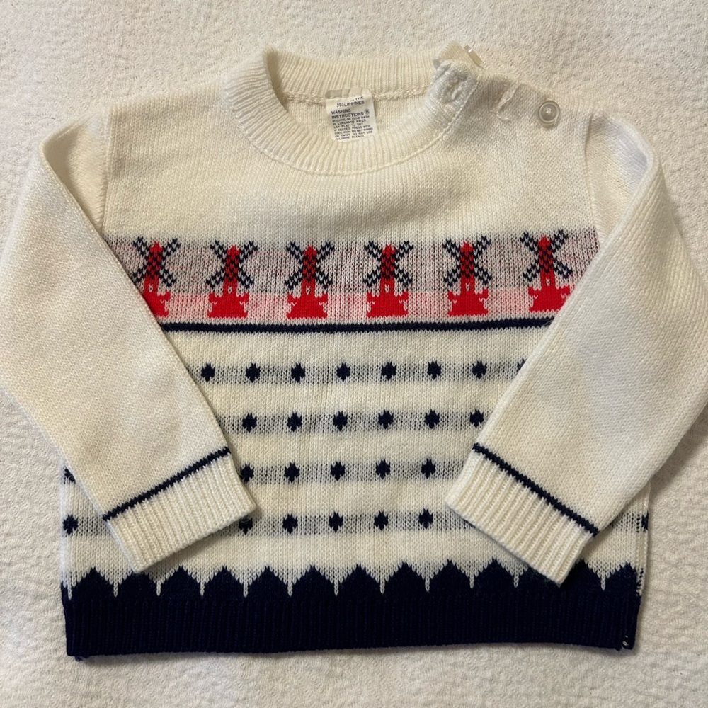 Vintage Sweater Windmills No Size Tag See Measurements New Born???
